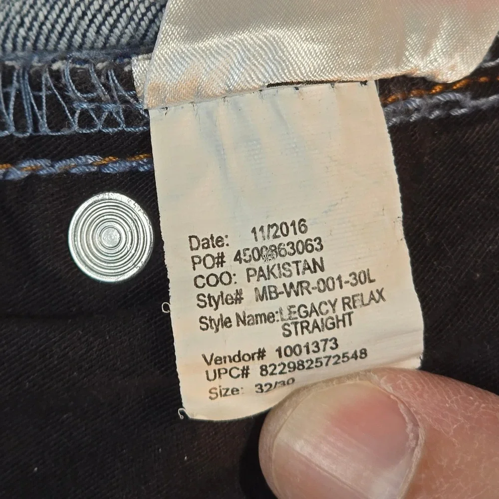 William Rast Mens Legacy Relax Straight Dark Wash Denim Jeans 32x30 MBWR-001-30L - Picture 8 of 16